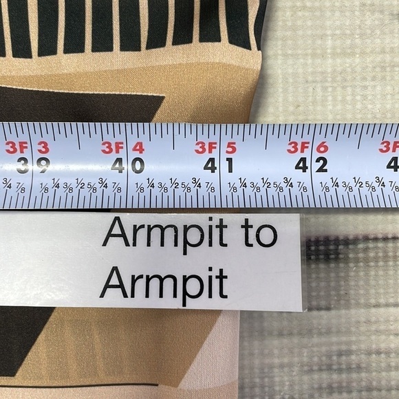 Systemaction Poncho Cardigan Shrug Lightweight Brown Geometric Print One Size - Picture 9 of 10